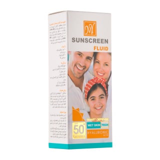 ضد آفتاب فلوئید بی‌رنگ مای مدل اسمات دیفنس حاوی هیالورونیک اسید SPF50 حجم 50 میلی لیتر